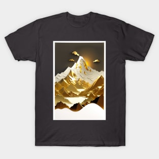 Paper quilling - Golden mountains ! T-Shirt